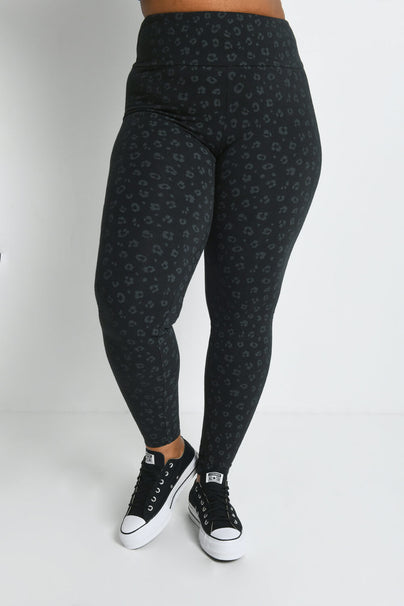Everyday High Waisted Leggings - Black Animal Print