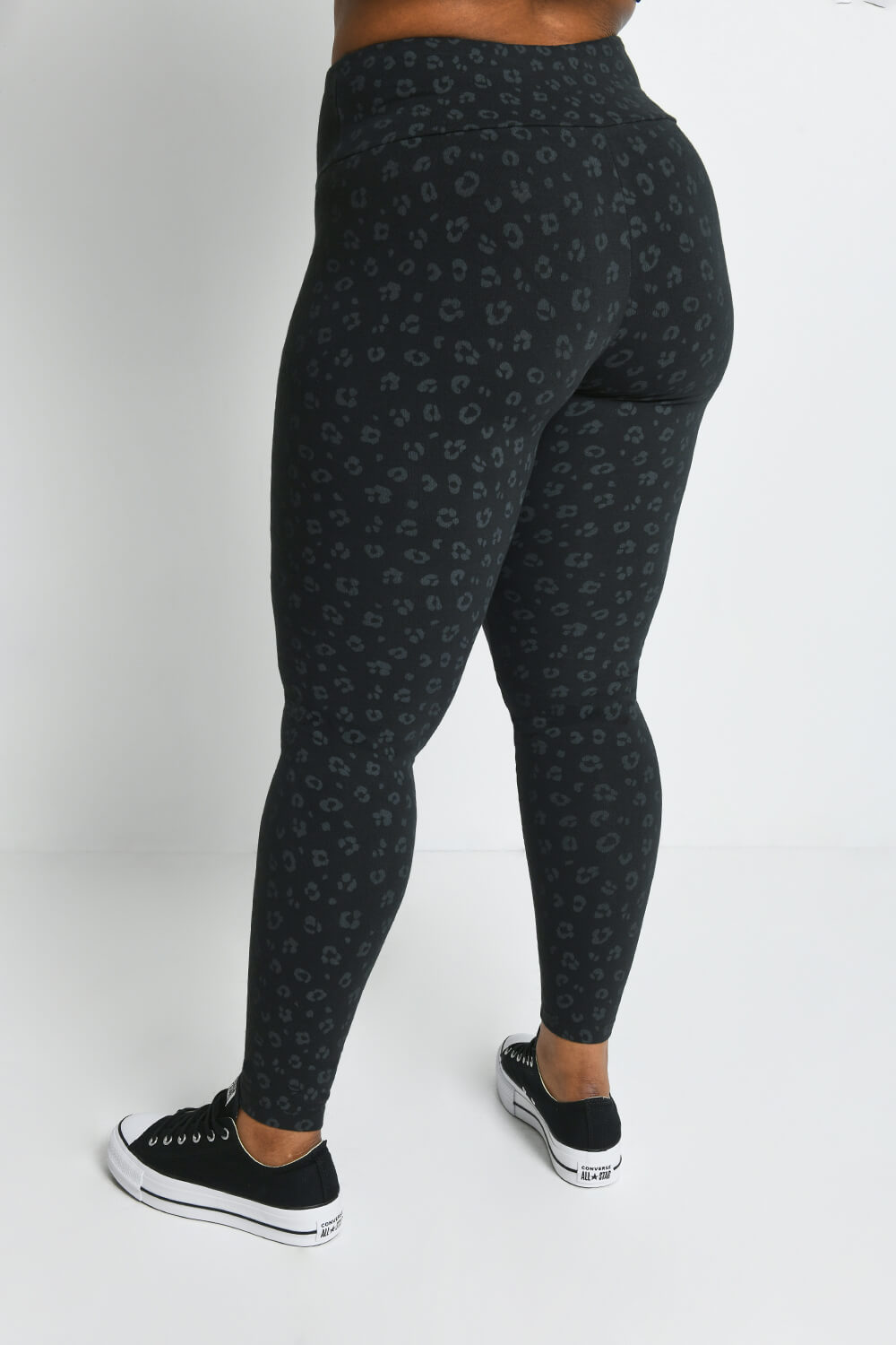 Everyday High Waisted Leggings - Black Animal Print