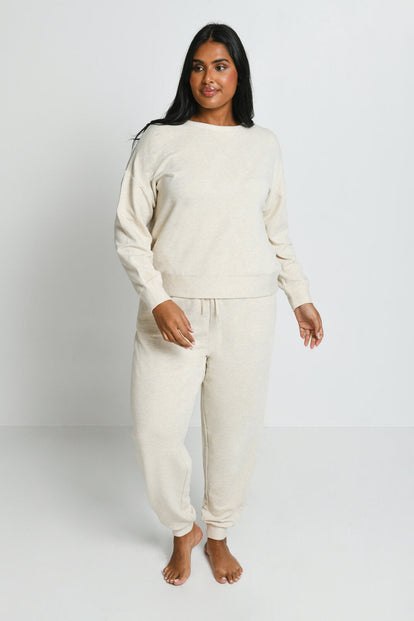 Curve Luxe Lounge Jogger - Vanilla Marl