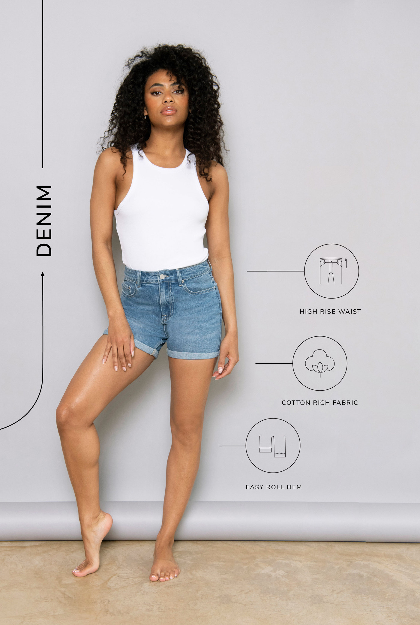 Everyday Denim Shorts - Mid Blue