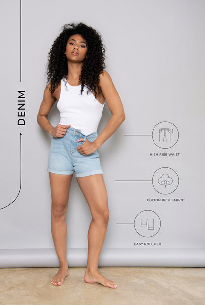 Everyday Denim Shorts - Light Blue