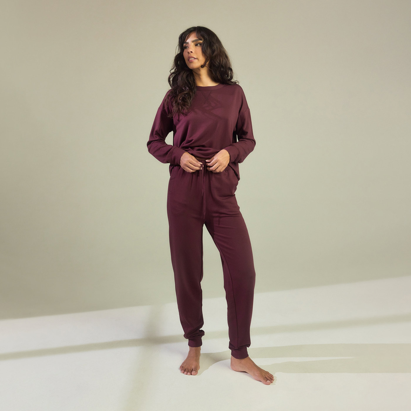 Luxe Lounge Jogger - Dark Cherry