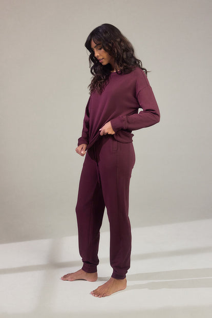 Luxe Lounge Jogger - Dark Cherry