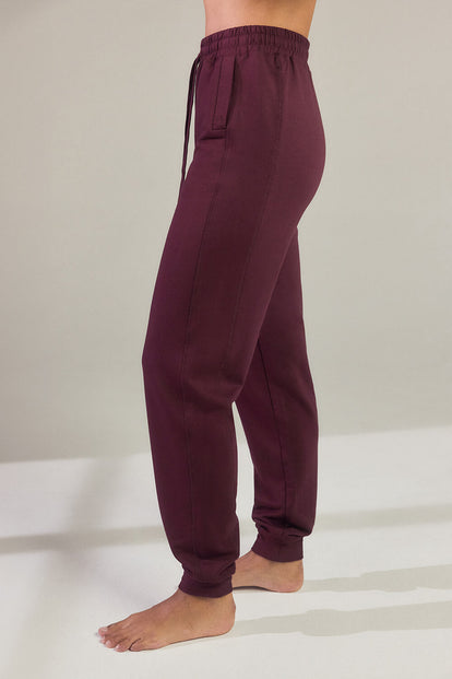 Luxe Lounge Jogger - Dark Cherry