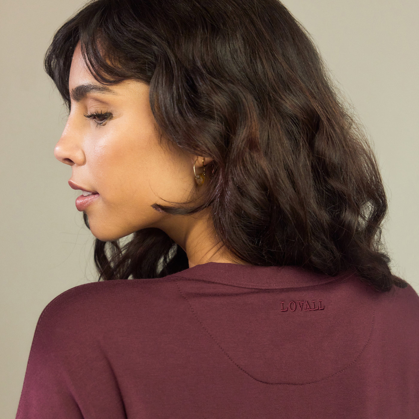 Luxe Lounge Sweatshirt - Dark Cherry