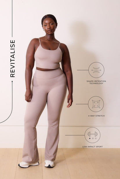 Curve 24/7 Revitalise Flare Leggings - Clay