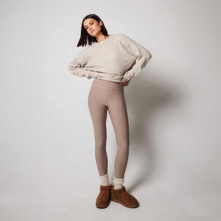 Winter Everyday High Waisted Leggings - Stone