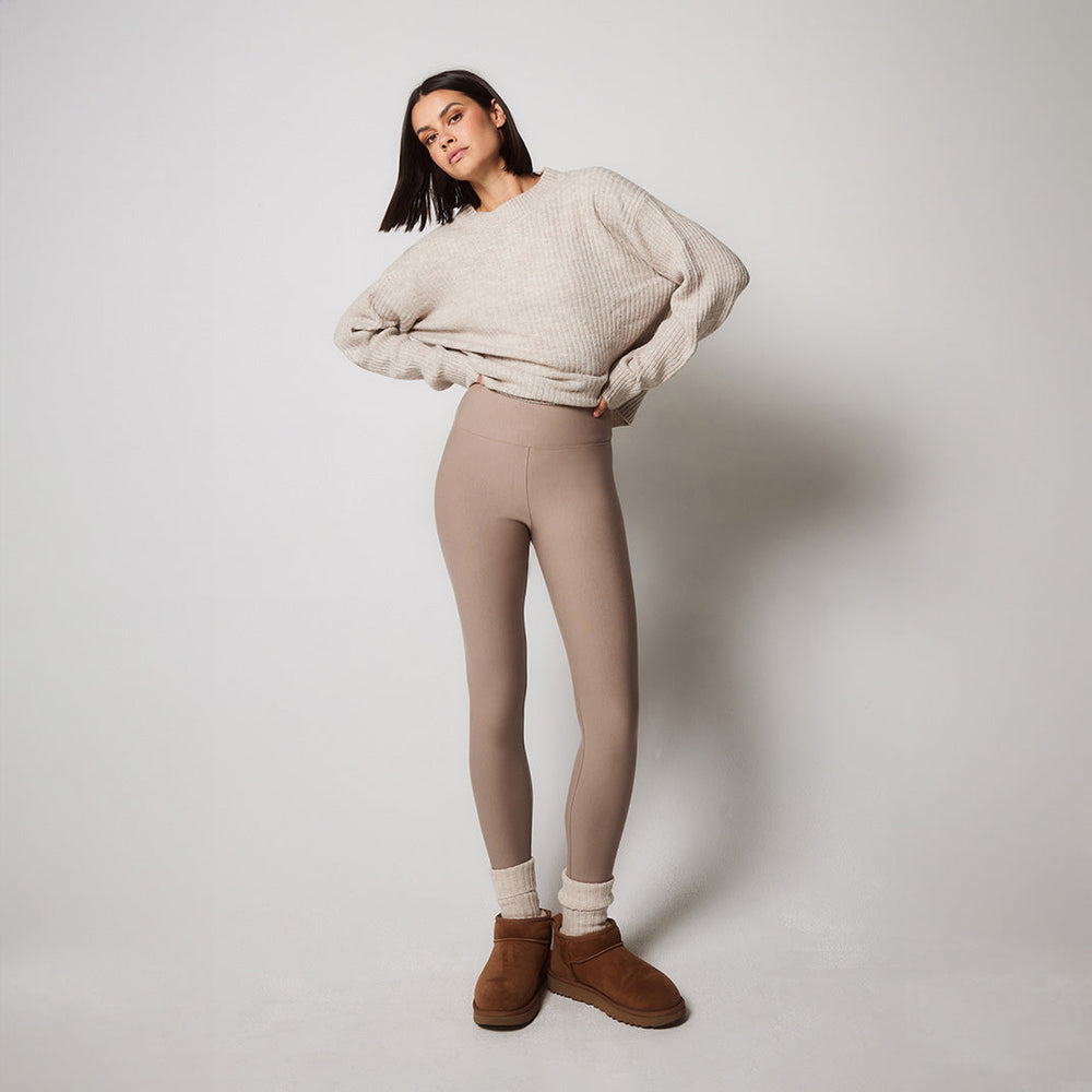 Curve Winter Everyday High Waisted Leggings - Stone