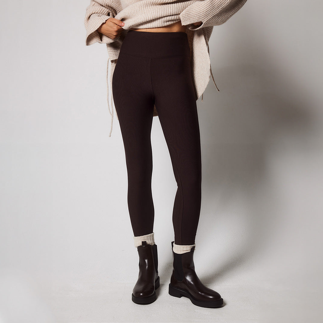 Winter Everyday High Waisted Leggings - Espresso Brown