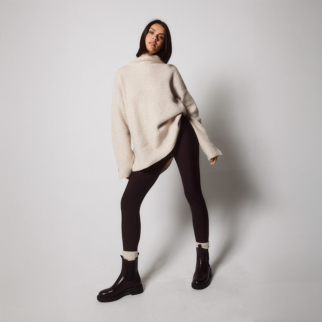 Winter Everyday High Waisted Leggings - Espresso Brown