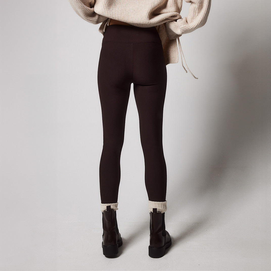 Winter Everyday High Waisted Leggings - Espresso Brown