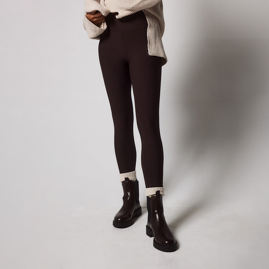 Winter Everyday High Waisted Leggings - Espresso Brown