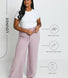 Curve Knit Wide Leg Lounge Trousers - Pink