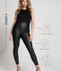 Leather Look High Waisted Leggings - Black