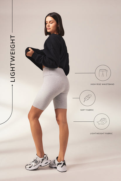 Lightweight Everyday Cycling Shorts - Light Grey Marl