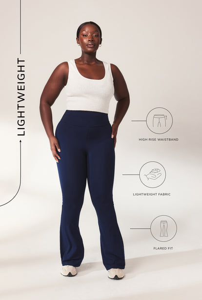 Lightweight Flare Leggings - Navy