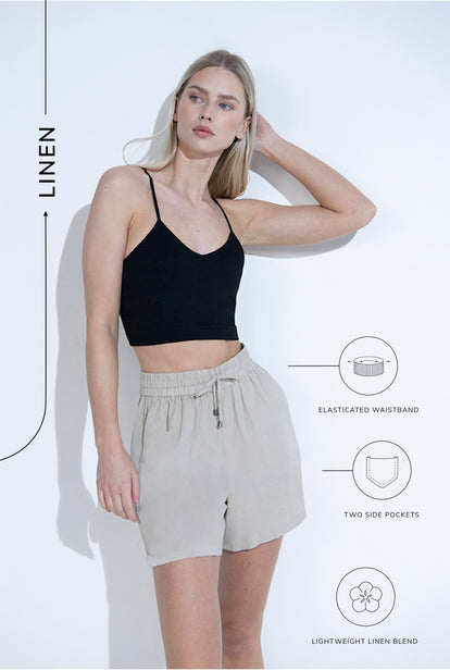 Everyday Linen Shorts - Stone