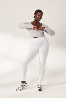 Curve Lightweight Everyday High Waisted Leggings - White