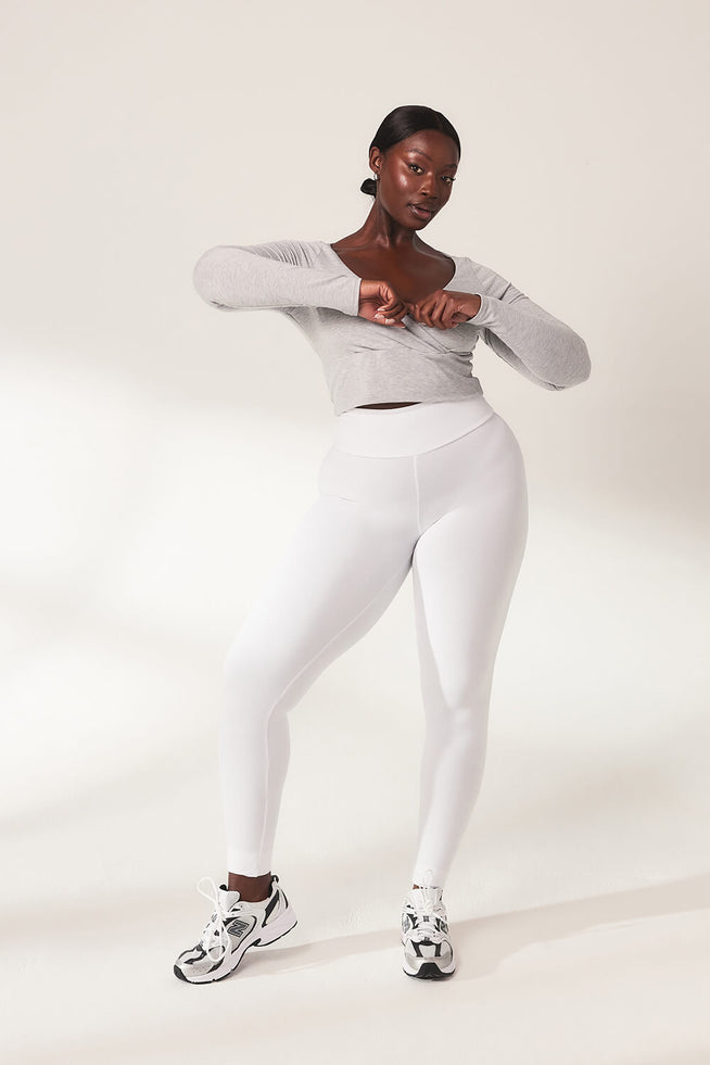 Curve Lightweight Everyday High Waisted Leggings - White