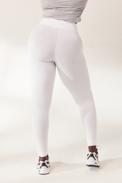 Lightweight Everyday High Waisted Leggings - White