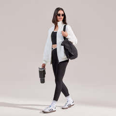 Organic Funnel Neck Zip Through - Off White