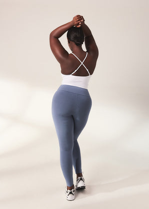 Lightweight Everyday High Waisted Leggings - Steel Blue