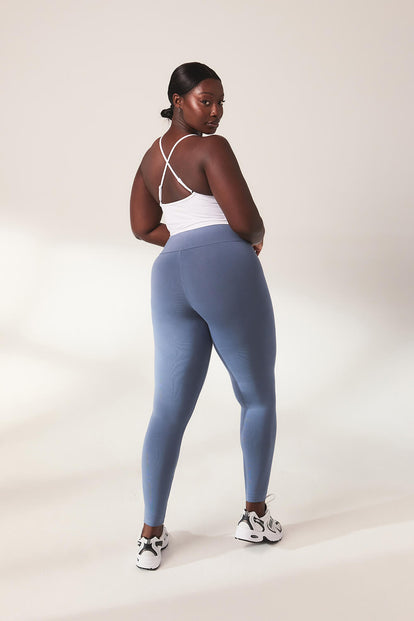 Lightweight Everyday High Waisted Leggings - Steel Blue