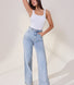 Wide Leg Jeans - Light Bleach