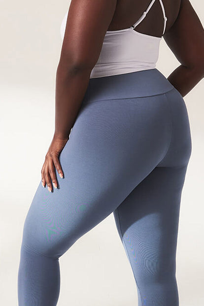 Lightweight Everyday High Waisted Leggings - Steel Blue