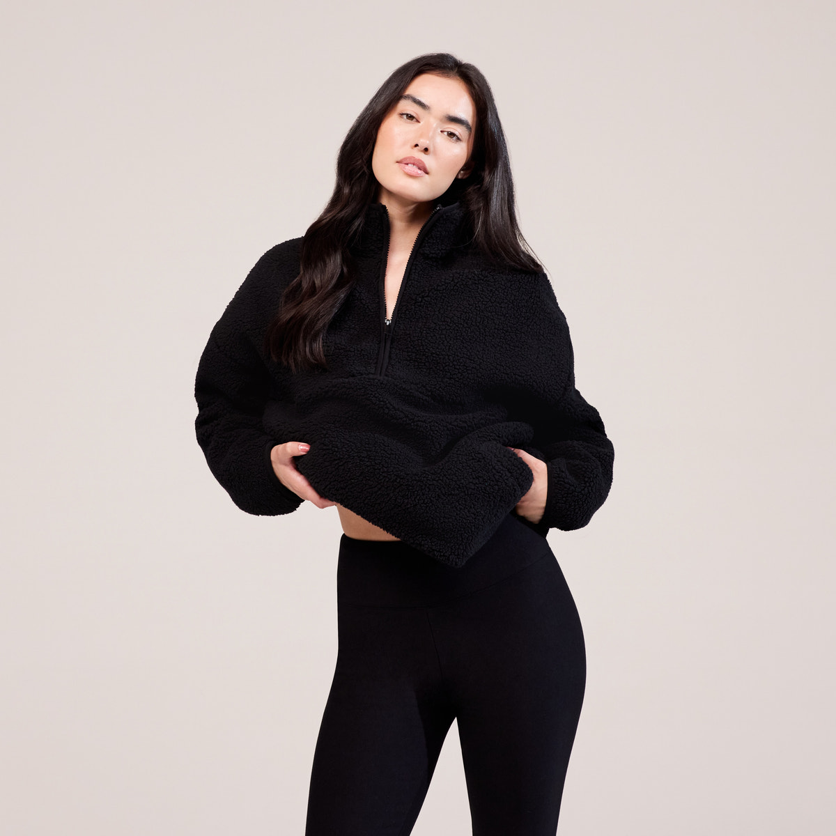 Borg 1/4 Zip Fleece - Black