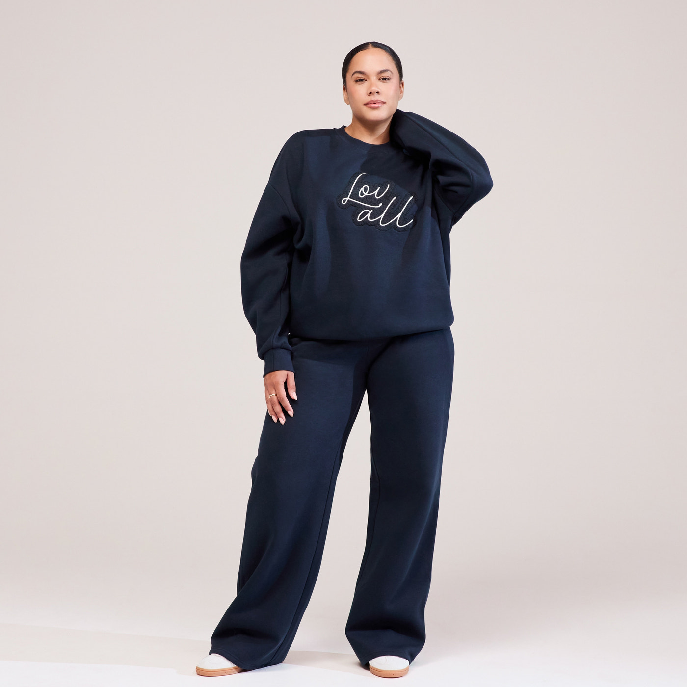 Curve Organic Wide Leg Jogger - Vintage Navy
