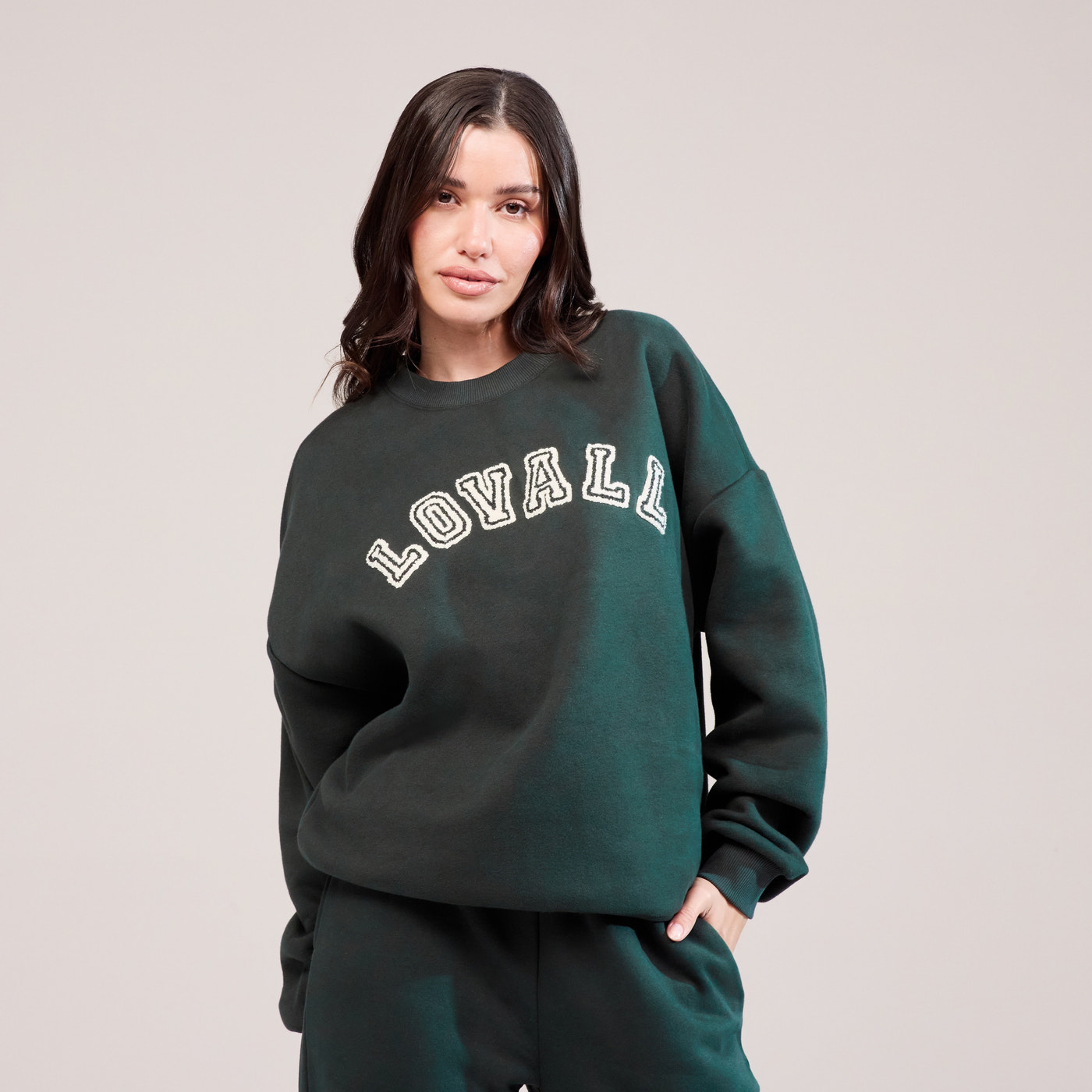 Heavyweight Oversized Sweatshirt Campus - Pine