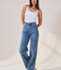 Wide Leg Jeans - Mid Blue