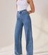 Wide Leg Jeans - Mid Blue