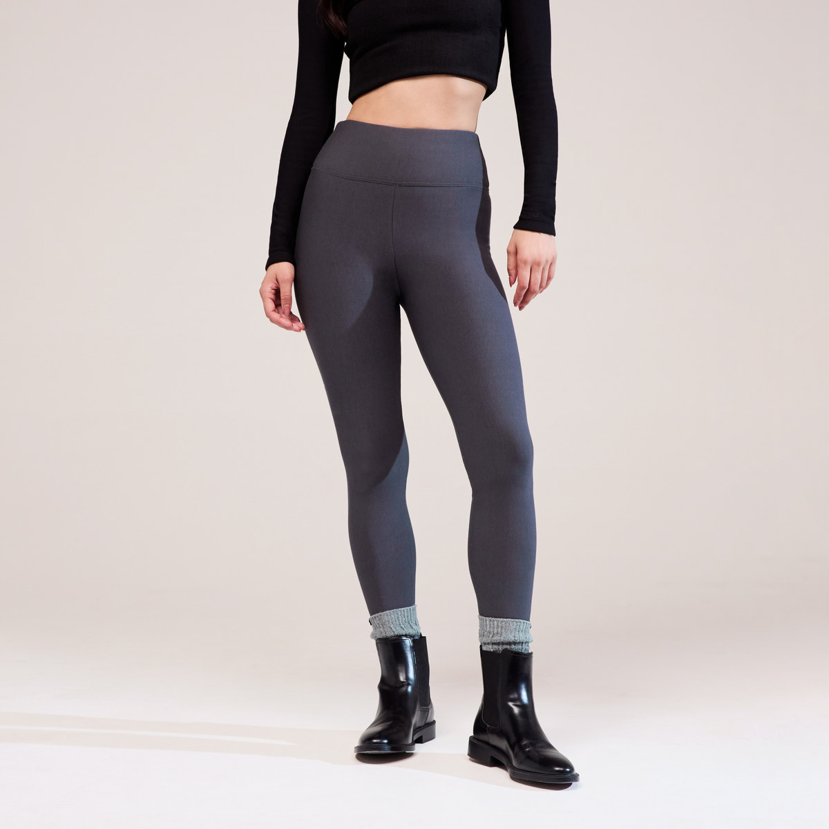 Winter Everyday Fleece-Lined Leggings - Dark Grey