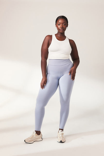 Lightweight Everyday High Waisted Leggings - Powder Blue