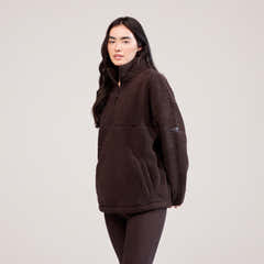 Borg 1/4 Zip Fleece - Espresso Brown