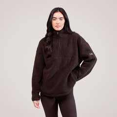 Borg 1/4 Zip Fleece - Espresso Brown