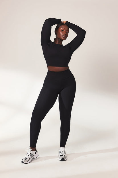 Lightweight Everyday High Waisted Leggings - Black