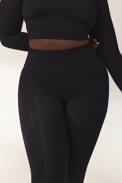 Lightweight Everyday High Waisted Leggings - Black