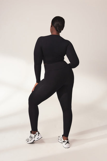 Lightweight Everyday High Waisted Leggings - Black