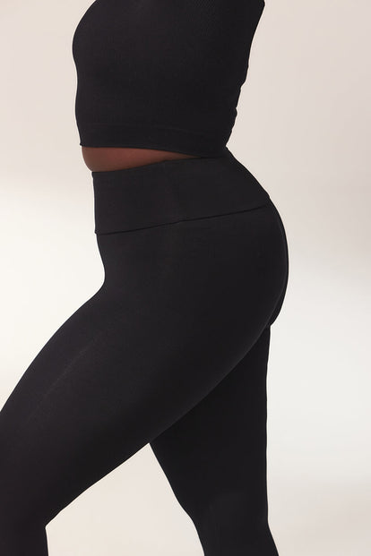 Lightweight Everyday High Waisted Leggings - Black