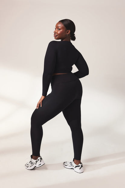 Curve Lightweight Everyday High Waisted Leggings - Black