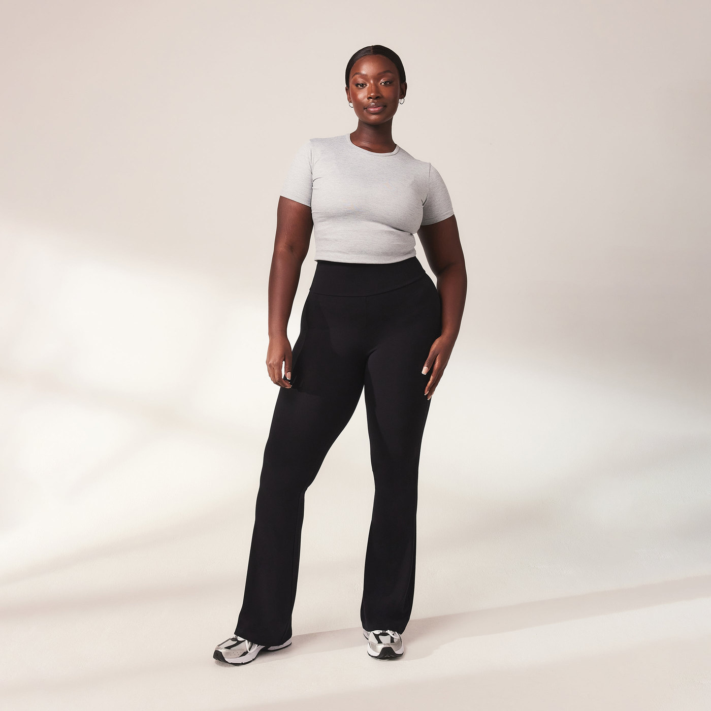 Curve lightweight Flare Leggings - Black