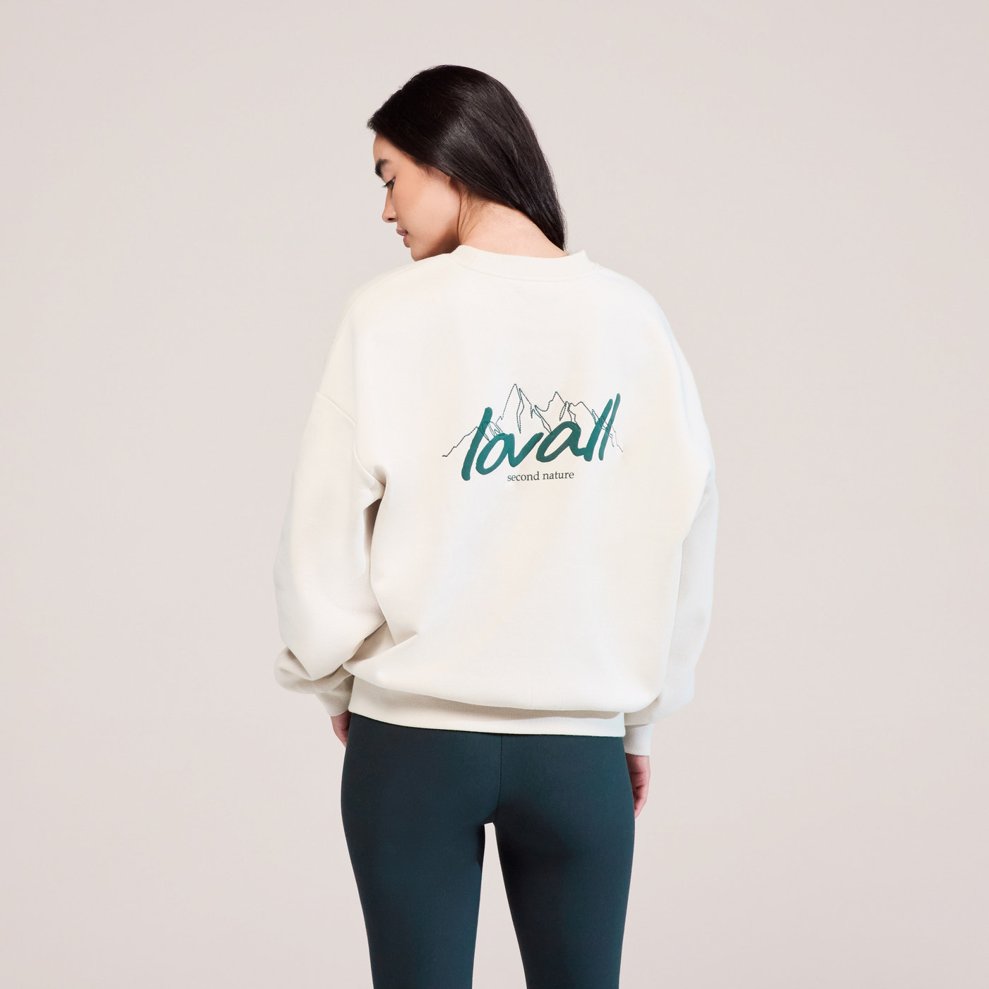 Organic Oversized Sweatshirt Landscape - Ecru