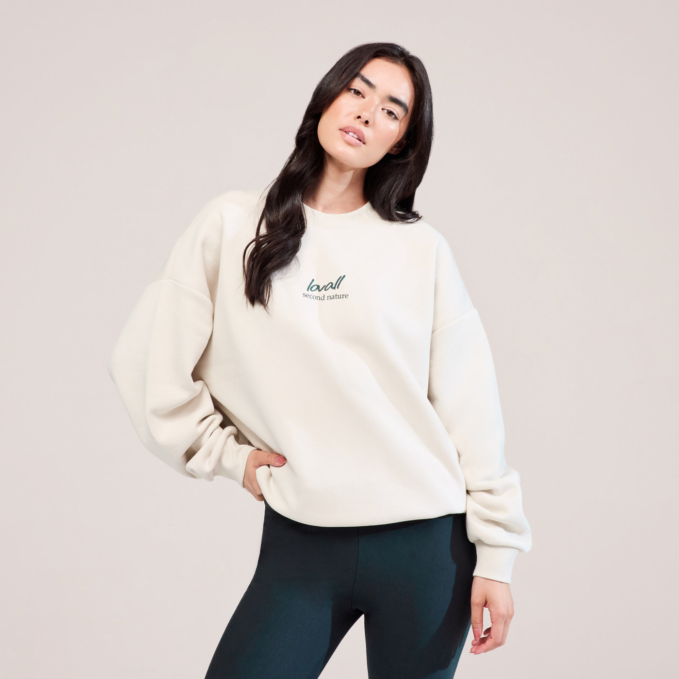 Organic Oversized Sweatshirt Landscape - Ecru