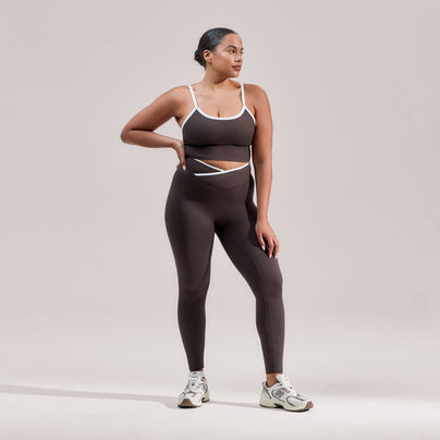 Curve Ultimate Everyday Wrap Waist Leggings - Black Coffee