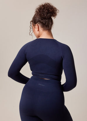 Curve Sculpt Seamless Long Sleeve Top - Deep Navy
