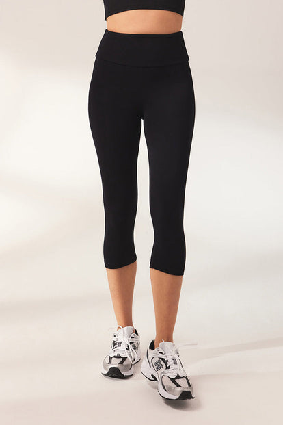 Cropped Lightweight Leggings - Black