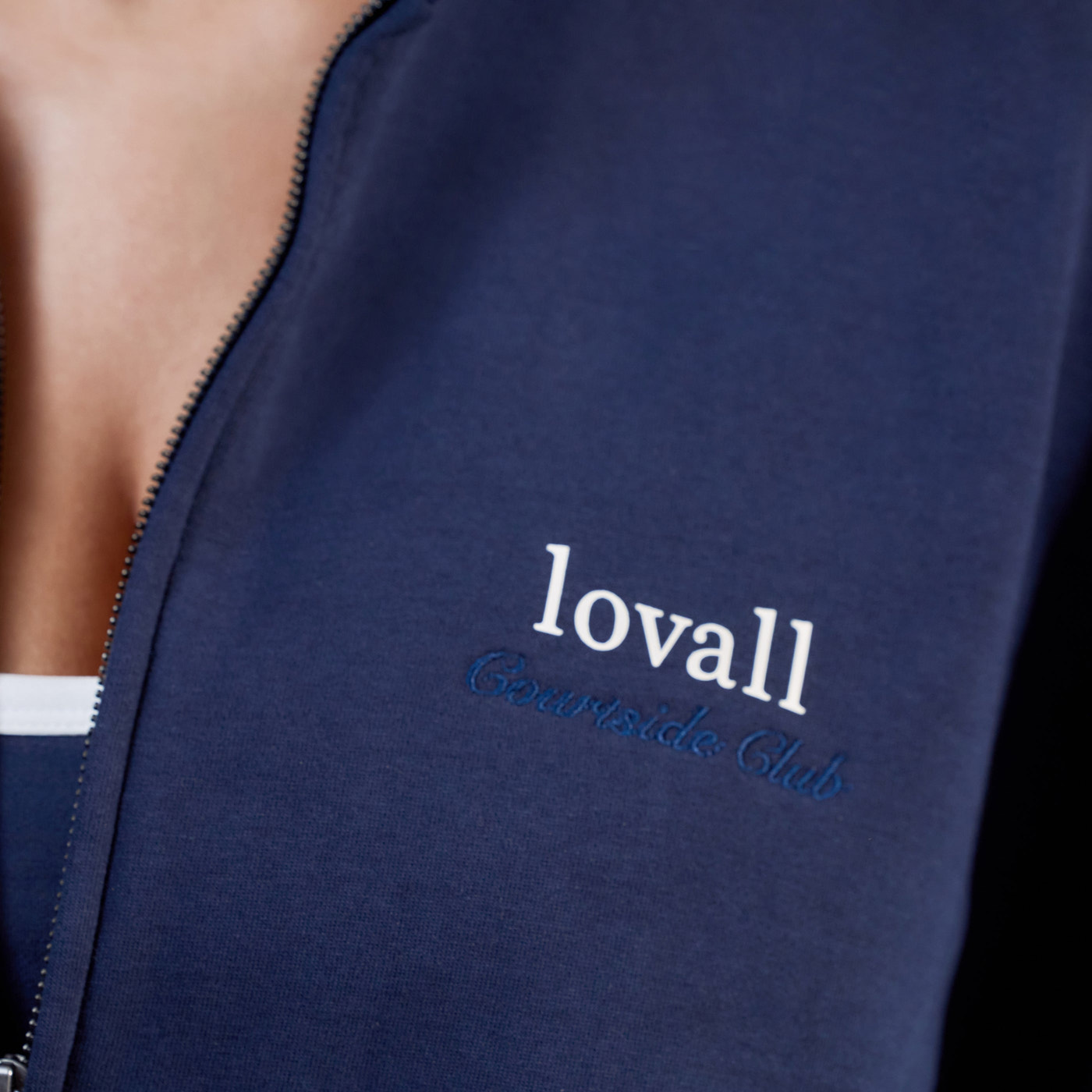 Curve ALL SZN Organic Funnel Neck Zip Through - Navy